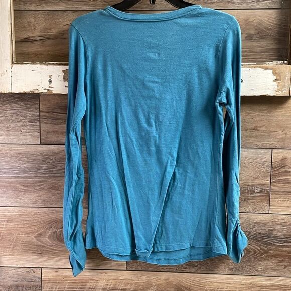 Nine West Vintage America Ladies Teal Long Sleeve Floral Top, Size XS - Picture 6 of 6
